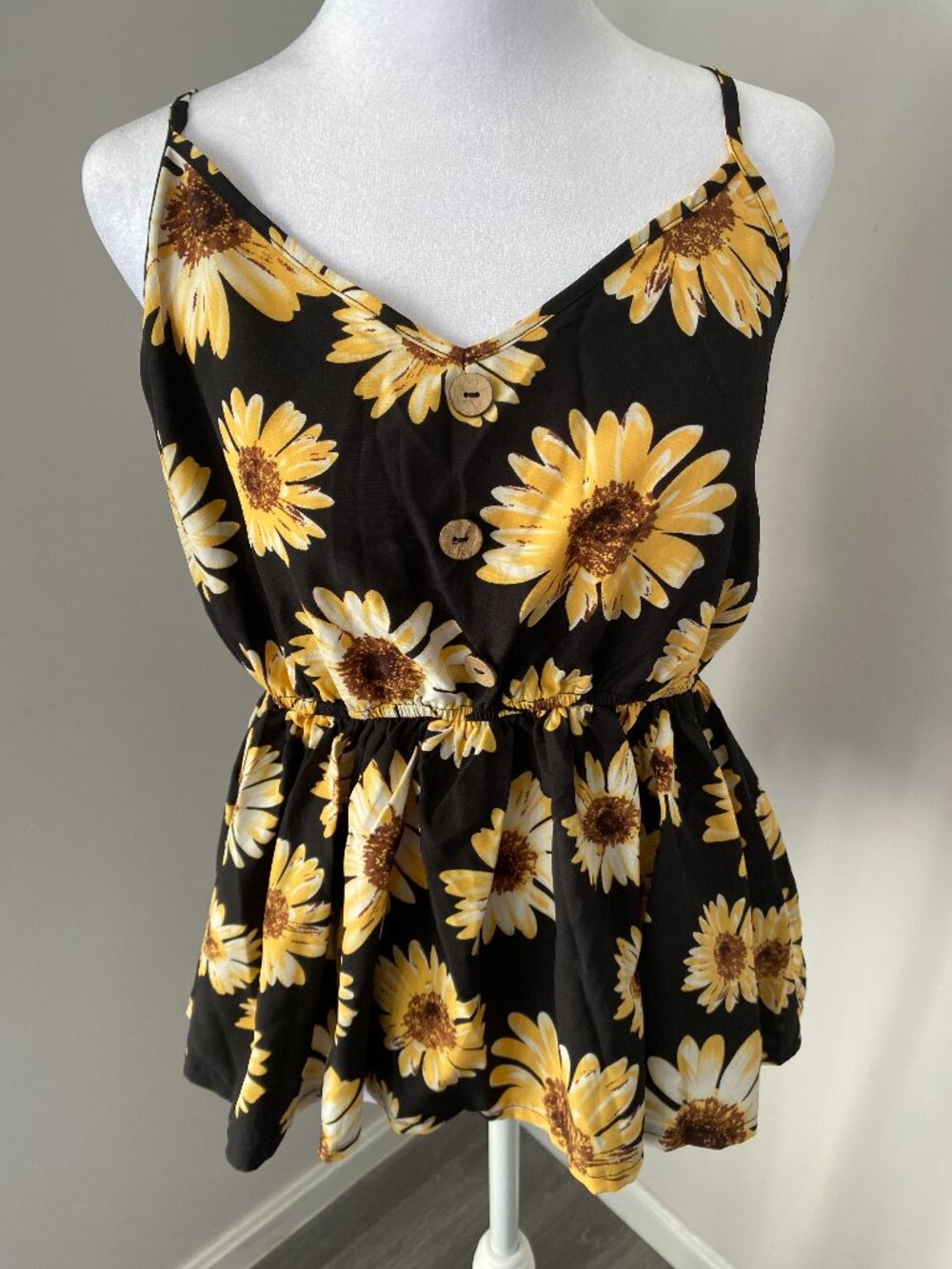 Sunflower Peplum Tank Top